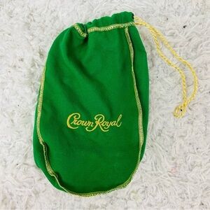 Crown royal Green embroidered Drawstring Bag